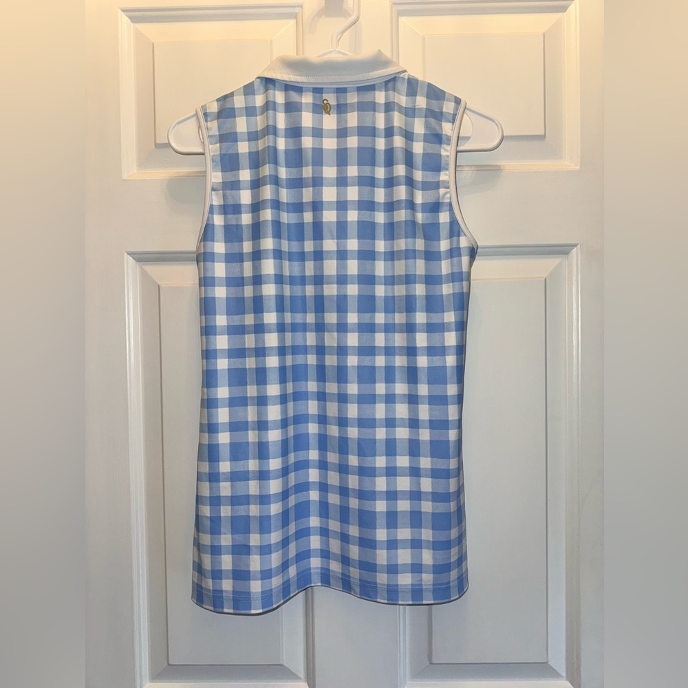 NWOT Smith & Quinn The Kennedy Gingham Check Polo Athletic Golf Top Sleeveless S - Picture 4 of 7